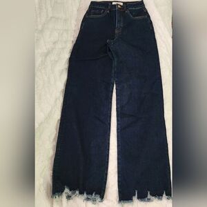 Lovervet High Rise Wide Leg Jeans Dark Blue Size 3/26